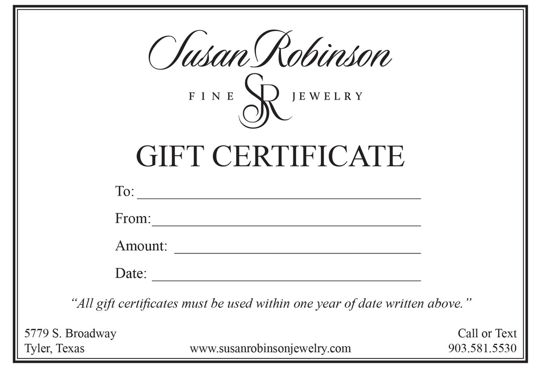 Susan Robinson Jewelry Gift Card