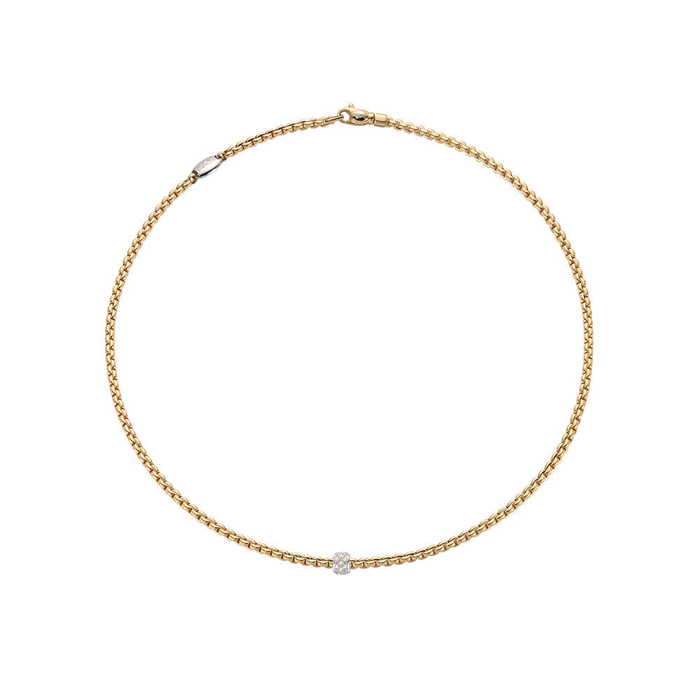 24" 18k yellow gold FOPE necklace