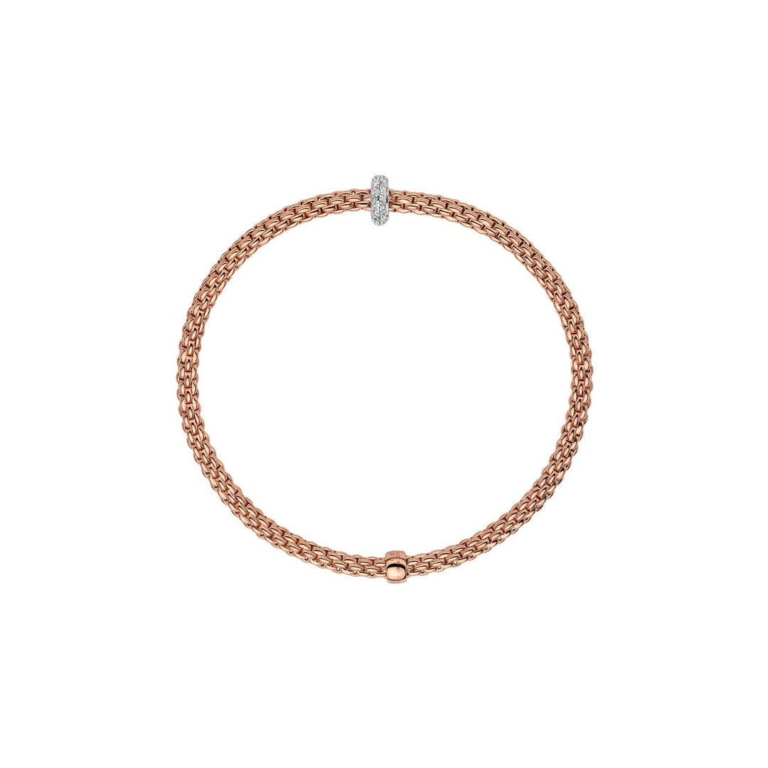 18K ROSE GOLD "PRIMA" STRETCH BRACELET WITH DIAMOND RONDELL TOTALING 0.18CTS