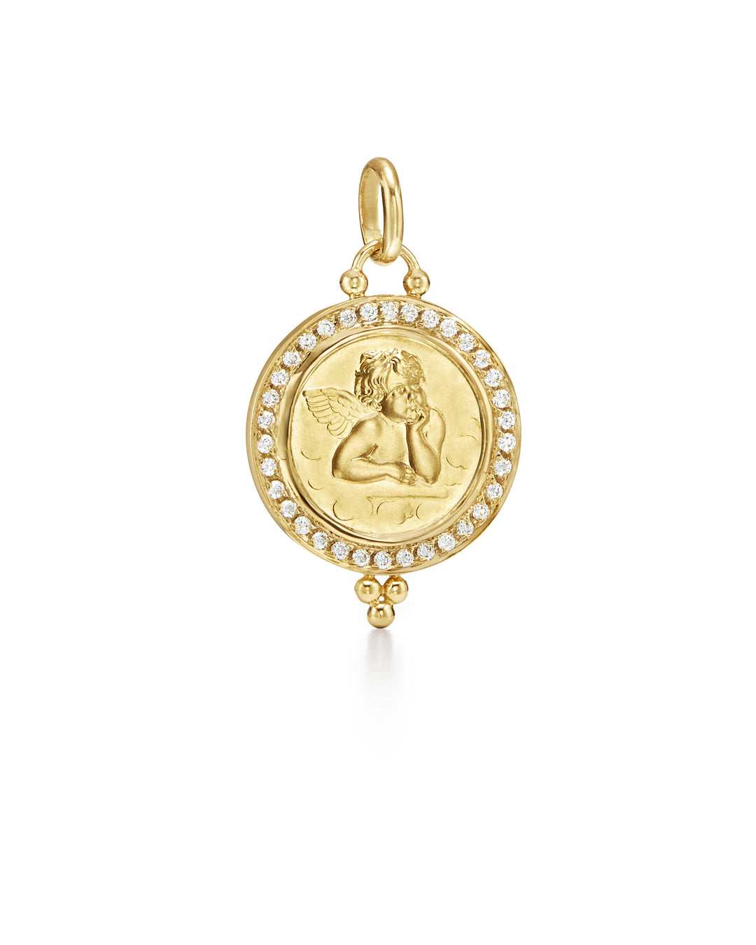 18K YELLOW GOLD ANGEL 16 PENDANT WITH DIAMOND TOTALING 0.374CTS ON BEZEL