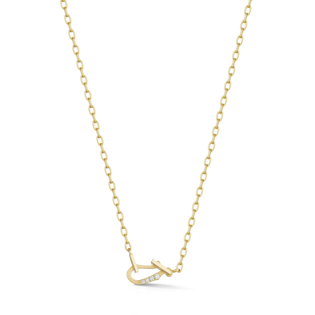Jade Trau 16" 18k yellow gold mini Lola necklace with 4 diamonds on bail to hold charms totaling 0.09cts