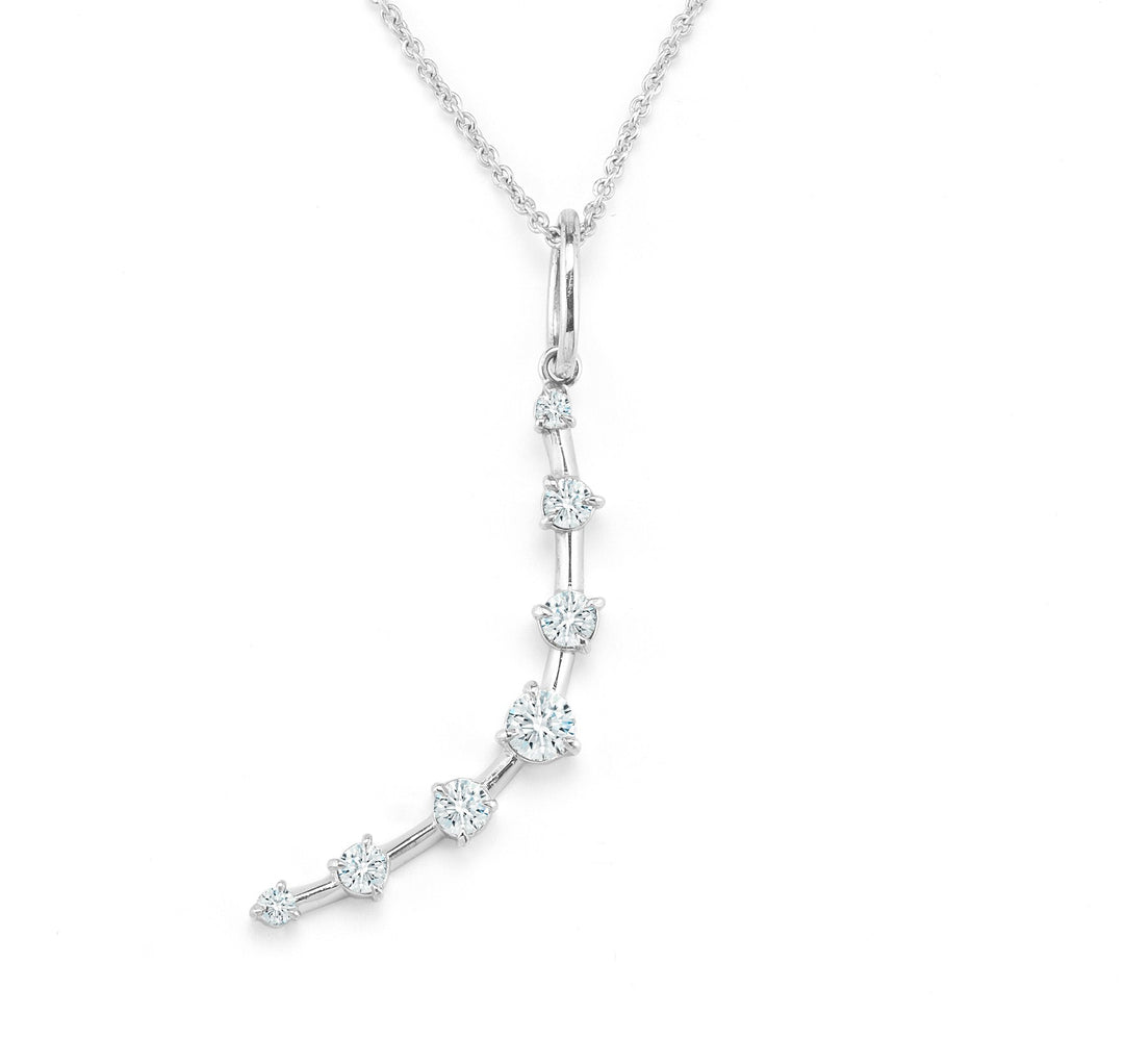 Jade Trau 18k white gold crescent moon charm with 7 round diamonds totaling 0.56cts *Does not come with chain*