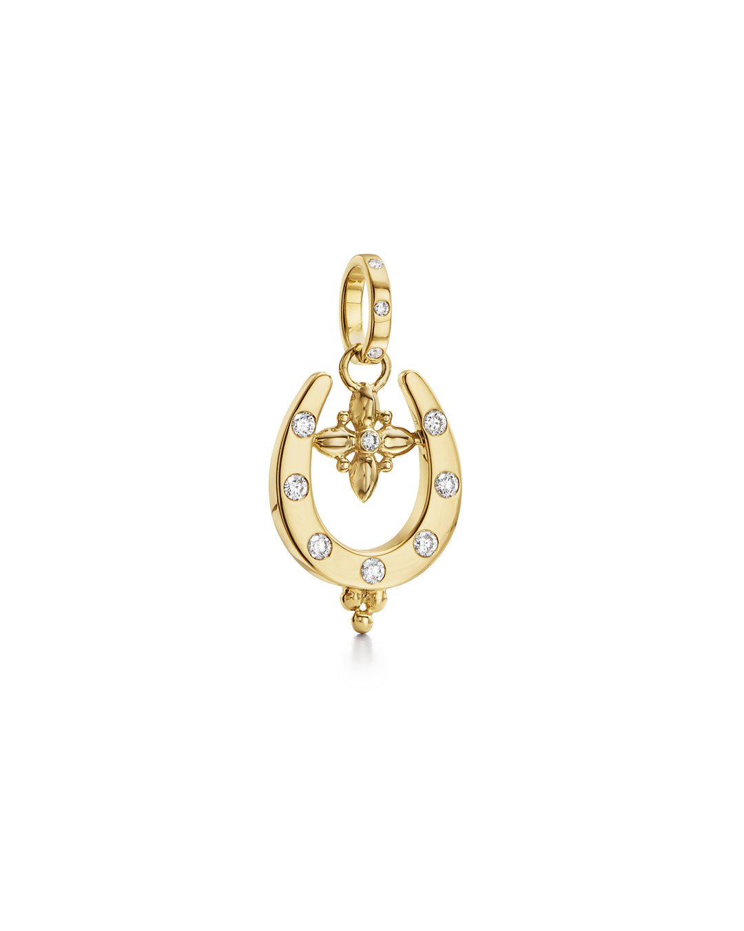 18K YELLOW GOLD HORSESHOE CHARM CONTAINING 0.2701CTS OF DIAMONDS