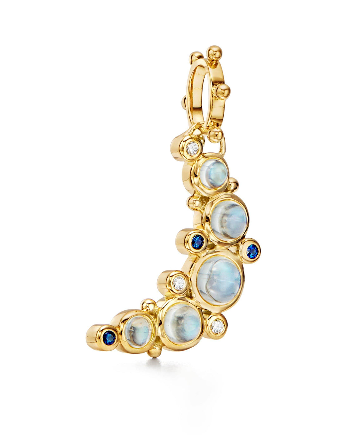 18K YELLOW GOLD CRESCENT MOON PENDANT