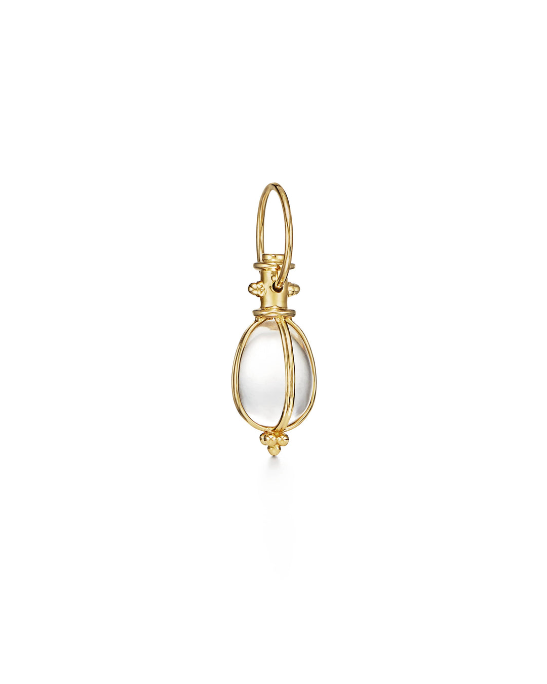 18K YELLOW GOLD 9X12MM CRYSTAL ROCK PENDANT
