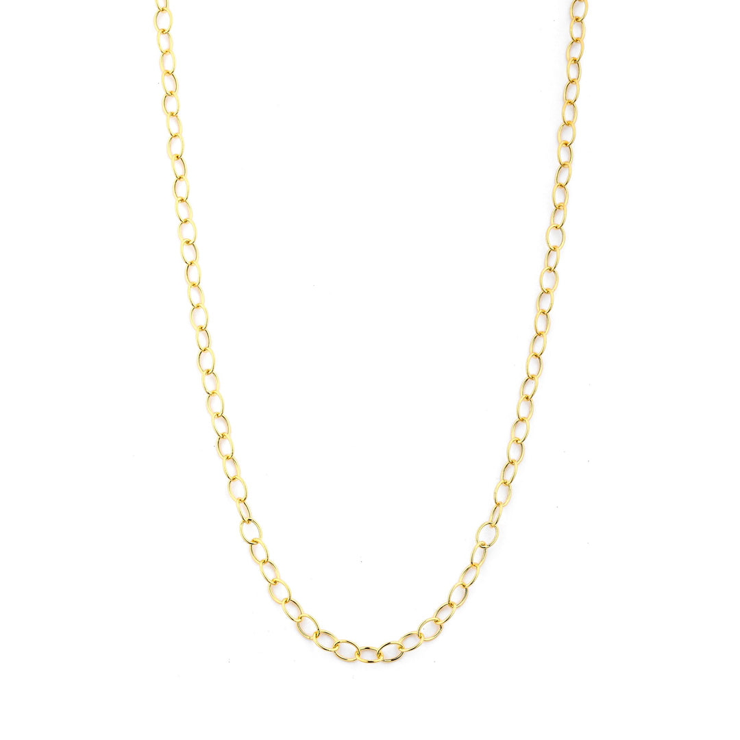 Syna 18k yellow gold, medium cable link chain; 30 inch.