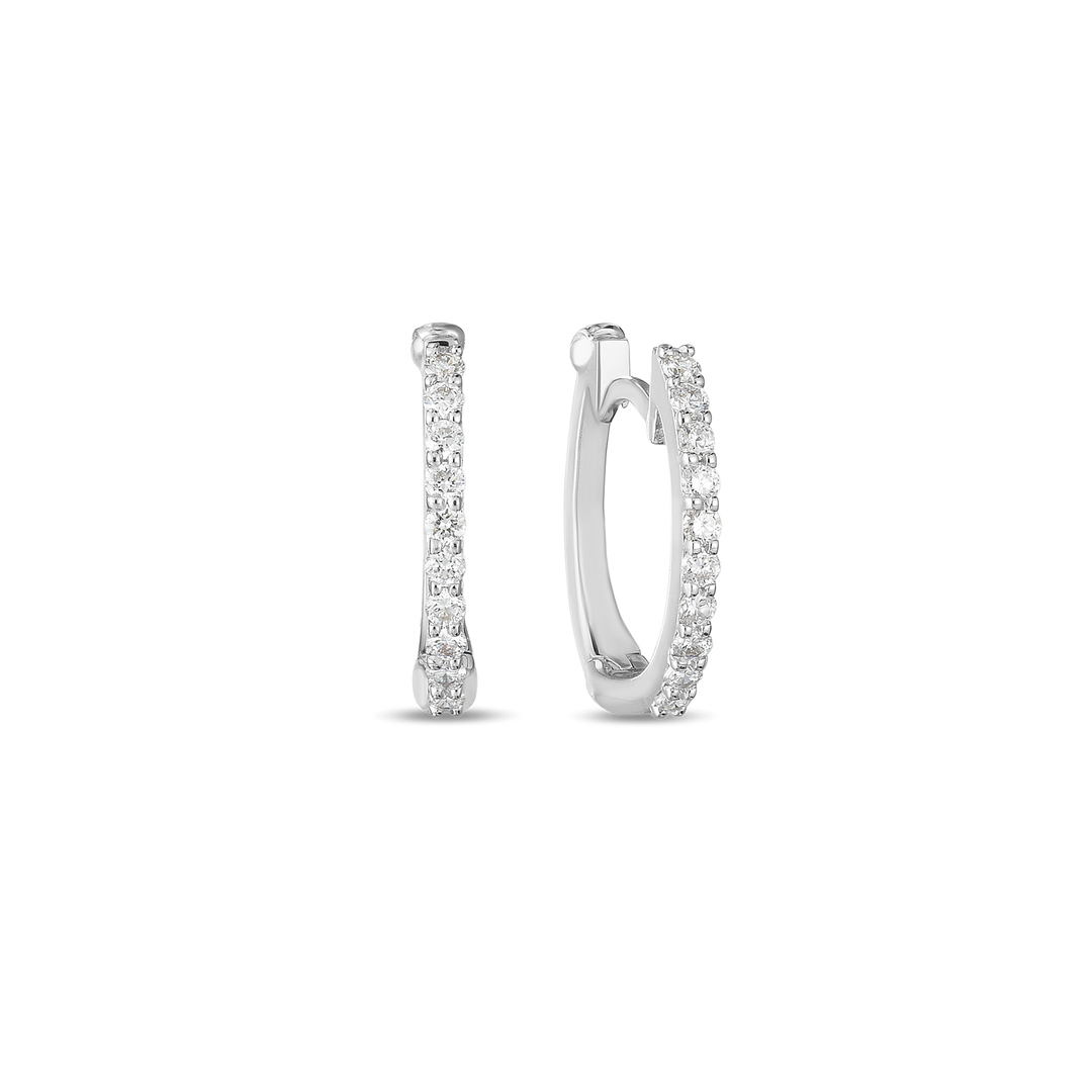 18k white gold small diamond hoops containing 0.20cts.