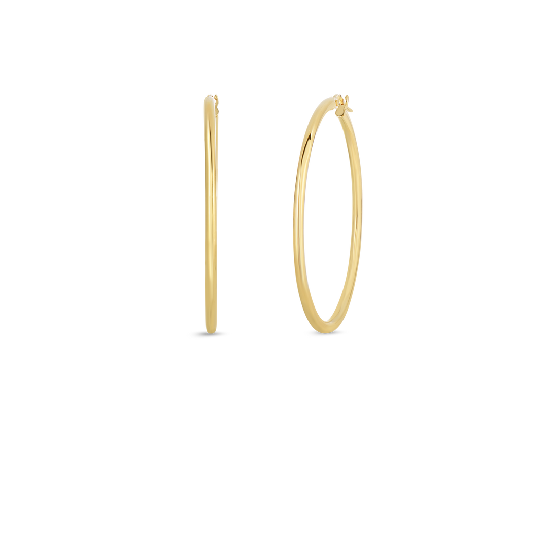18K YELLOW GOLD 45MM HOOP EARRING