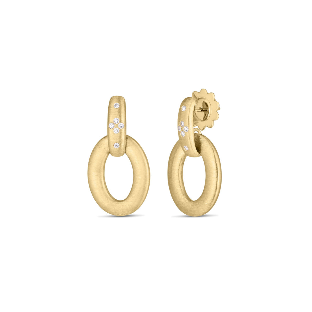 18K YELLOW GOLD DUCHESSA DOORKNOCKER EARRINGS WITH DIAMONDS TOTALING 0.10CTS