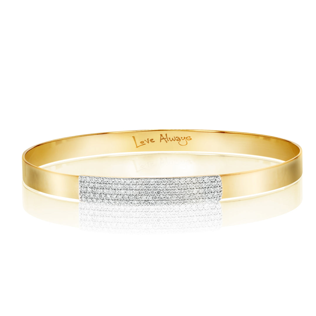 Yellow Gold and Diamond Small Strap Bracelet containing 122 Diamonds totaling 0.71cts.