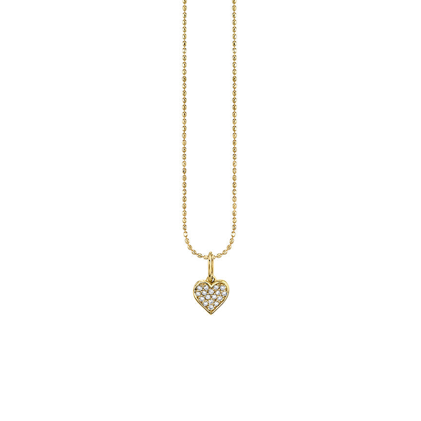 14K YELLOW GOLD BABY HEART CHARM ON (LENGTH 18")