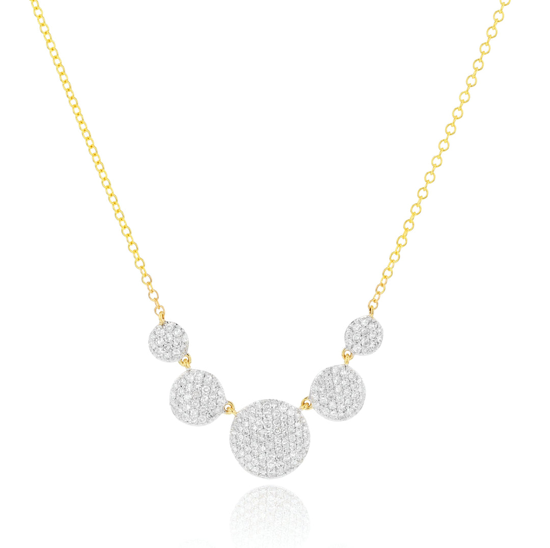 Yellow Gold and Diamond Graduated Infinity Station Necklace; 162 Diamonds, 0.71tcw