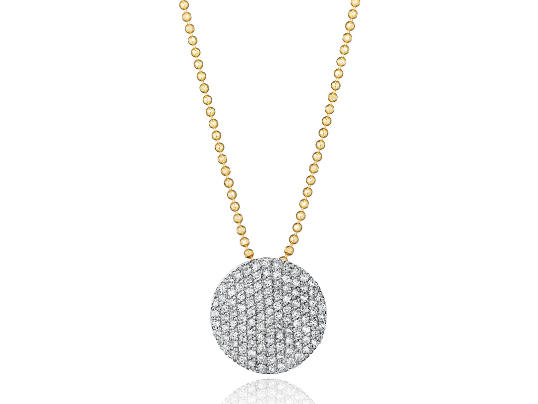 Yellow Gold and Diamond Infinity Necklace 110 Diamonds 0.57 carats.