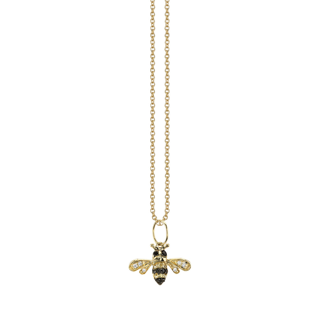 【TATIANA】Flower Bee Square Pendant Necklace★送料無料 Sunflower and Bee Necklace |Sunflower necklace |Enamel